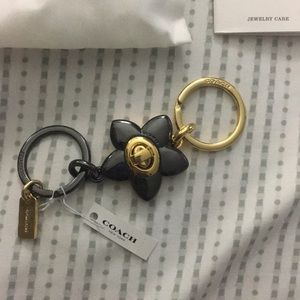 Coach Two in One Lock Flower Keychain